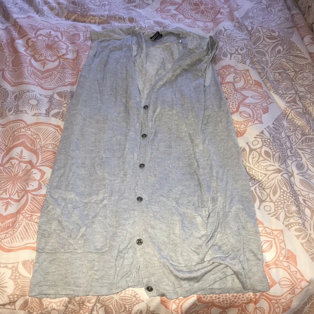 Long grey sweater vest!
